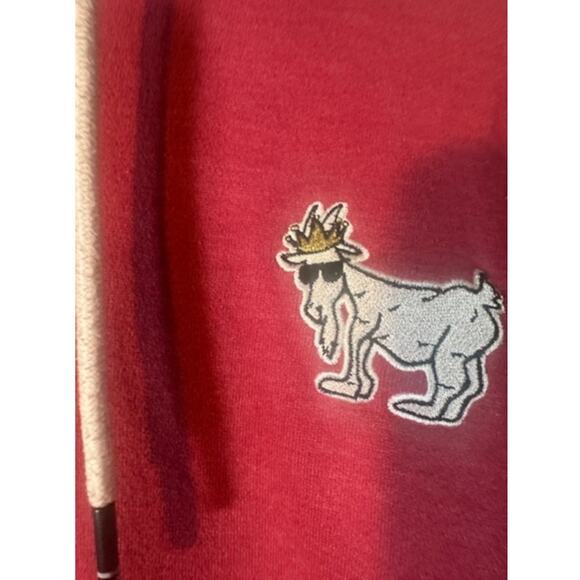 Goat USA Pink Kangaroo Pocket Logo Hooded Pullover Sweatshirt Women Sz M - Picture 3 of 8